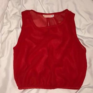 Red crop top